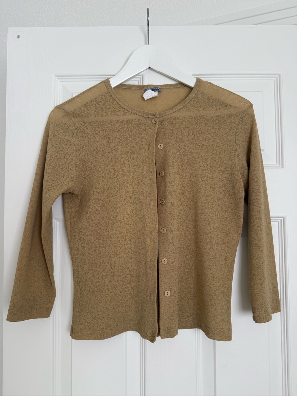 Classic Women's Button-Down Cardigan in Camel